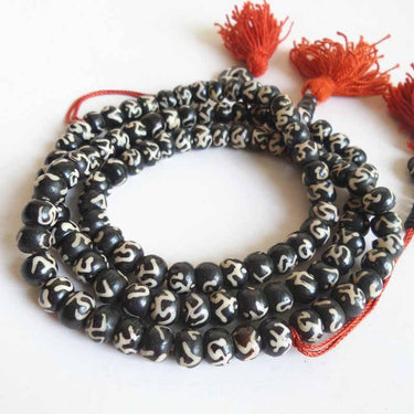 TIBETAN YAK BONE MALA NECKLACE (108 BEADS)